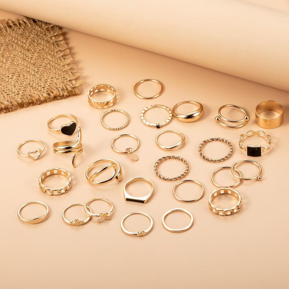 27pcs Stacking Knuckle Statement Rings Sets For W… - image 7